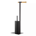 Держатель для туалетной бумаги с ершиком Black Bathroom Accessory варинант исполнения - 3 | Loft Concept в Костроме