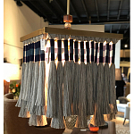 Люстра квадратная плетеная с бахромой Wicker Square Chandelier with Tassels варинант исполнения - 3 | Loft Concept в Костроме