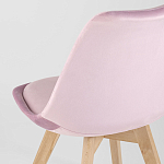 Стул с мягким велюровым сиденьем Arvika Pink варинант исполнения - 6 | Loft Concept в Костроме