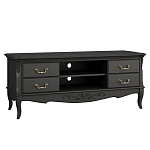 ТВ-тумба черная из массива бука с 4-мя ящиками и 2-мя полками Black Provence варинант исполнения - 2 | Loft Concept в Костроме