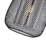 Подвесной светильник со стеклянным плафоном цилиндрической формы и металлической сеткой Metal Mesh Black варинант исполнения - 4 | Loft Concept в Костроме