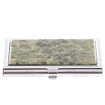 Визитница карманная металлическая с накладкой из натурального камня Апатит Stone Business Card Holders варинант исполнения - 1 | Loft Concept в Костроме