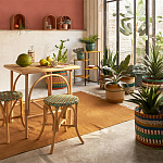 Плетеная корзина в полоску Okiro Wicker Basket варинант исполнения - 2 | Loft Concept в Костроме