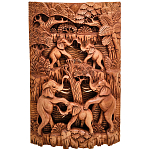 Панно из дерева пирамида из слонов Panel With Animals варинант исполнения - 1 | Loft Concept в Костроме