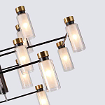 Люстра потолочная с 16-ю цилиндрическими плафонами из стекла и черным каркасом Noir Poise варинант исполнения - 2 | Loft Concept в Костроме