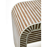 Тумбочка прикроватная с ящиком Tofino Stripes Bone Inlay Bedside Beige варинант исполнения - 4 | Loft Concept в Костроме