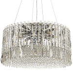 Круглая люстра с металлическими и хрустальными подвесками Bonnay Crystal Chrome Chandelier варинант исполнения - 5 | Loft Concept в Костроме