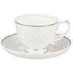 Чайная пара белого цвета из фарфора 250 мл Floral Charm варинант исполнения - 1 | Loft Concept в Костроме