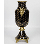 Ваза черного цвета из фарфора с золотистым узором и бронзовыми элементами Eden Garden porcelain and bronze варинант исполнения - 2 | Loft Concept в Костроме