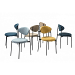 Стул металлический с мягкой спинкой и сиденьем из велюра Alfie Chair варинант исполнения - 8 | Loft Concept в Костроме