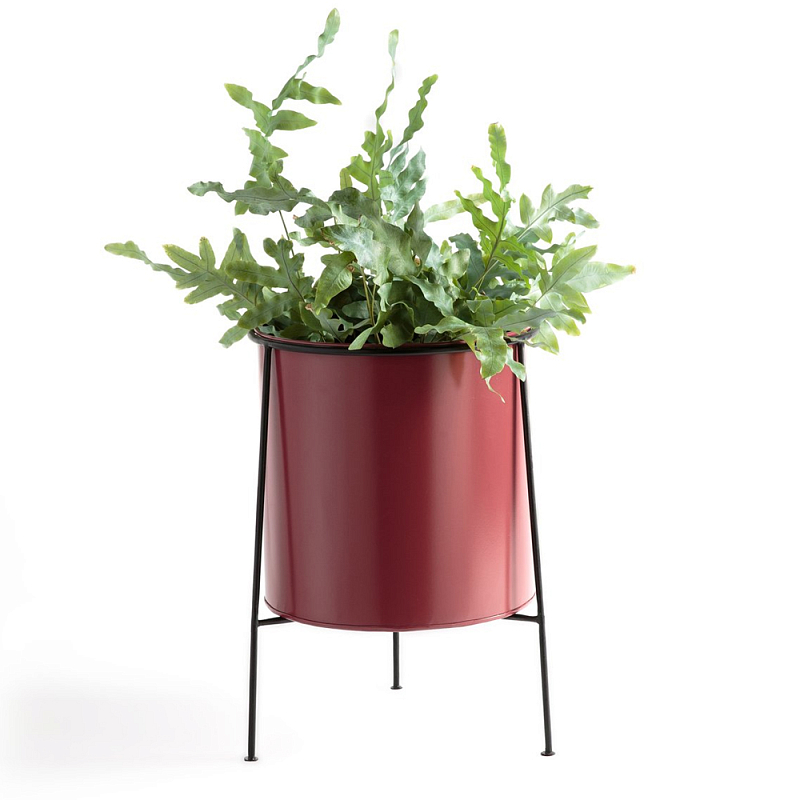 Кашпо из металла Elevated Planters красное Красный Черный Кашпо из металла Elevated Planters красное Красный Черный в Костроме | Loft Concept