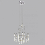 Люстра подвесная из металла с хрустальными подвесками прозрачного цвета Quasar 41 варинант исполнения - 12 | Loft Concept в Костроме