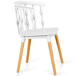 Пластиковый стул на ножках из массива бука Ferret Spiral White варинант исполнения - 3 | Loft Concept в Костроме