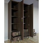 Большой шкаф с витриной Elsa Dreams Walnut варинант исполнения - 3 | Loft Concept в Костроме