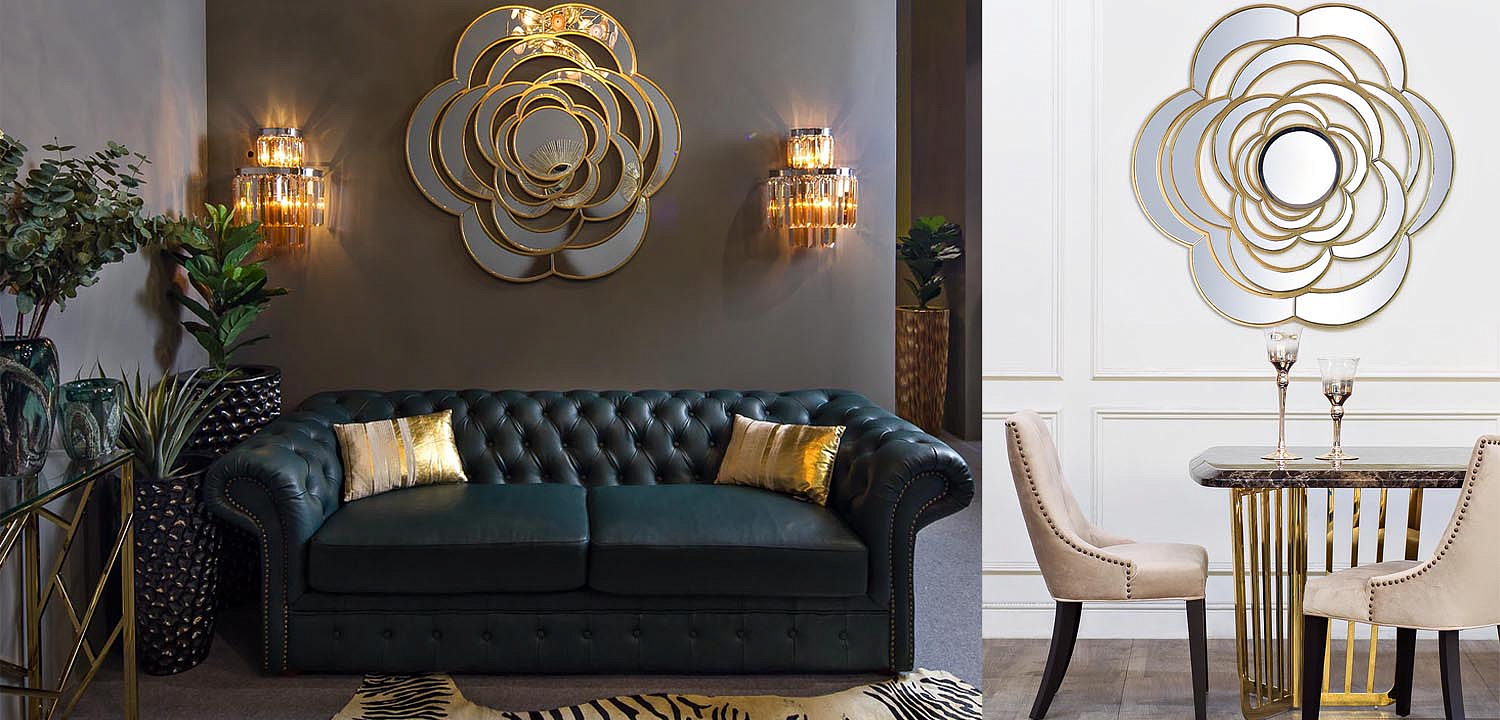 Зеркало Mirrored Flower Gold Зеркало Mirrored Flower Gold - Loft-Concept в Костроме