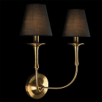 Бра с металлическим основанием бронзового цвета и 2-мя черными конусовидными абажурами Dignity варинант исполнения - 2 | Loft Concept в Костроме