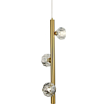 Подвесной светильник c 3-мя хрустальными плафонами Metal Tube Crystal Brass Hanging Lamp варинант исполнения - 1 | Loft Concept в Костроме