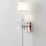 Бра с белым текстильным абажуром и хрустальными подвесками с декоративной кисточкой Lustre Reverie варинант исполнения - 4 | Loft Concept в Костроме