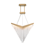 Люстра золотого цвета в форме галочки с каскадом длинных прозрачных трубок Eurofase варинант исполнения - 2 | Loft Concept в Костроме