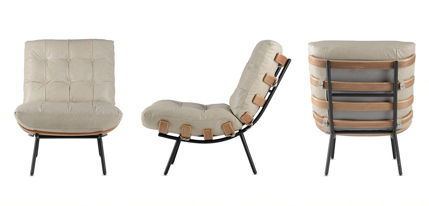 Кресло Philbert Chair beige leather Кресло Philbert Chair beige leather - Loft-Concept в Костроме