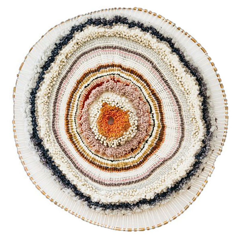 Вязаное Панно из шерсти Круг ivory ( слоновая кость ) Терракотовый в Костроме | Loft Concept 