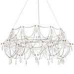 Люстра с каркасом из тонких металлических нитей и хрустальными подвесками Crystal Metal Threads Chandelier 100 варинант исполнения - 1 | Loft Concept в Костроме