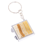 Зеркало брелок складное двухстороннее из натурального камня Оникс Silver Stone Mirrors варинант исполнения - 4 | Loft Concept в Костроме