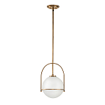 Подвесной светильник с белым плафоном в форме шара в арочной подвеске Hinkley варинант исполнения - 12 | Loft Concept в Костроме