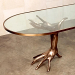 Обеденный стол с фигурным декором бронзового цвета Dichotomy racetrack варинант исполнения - 1 | Loft Concept в Костроме