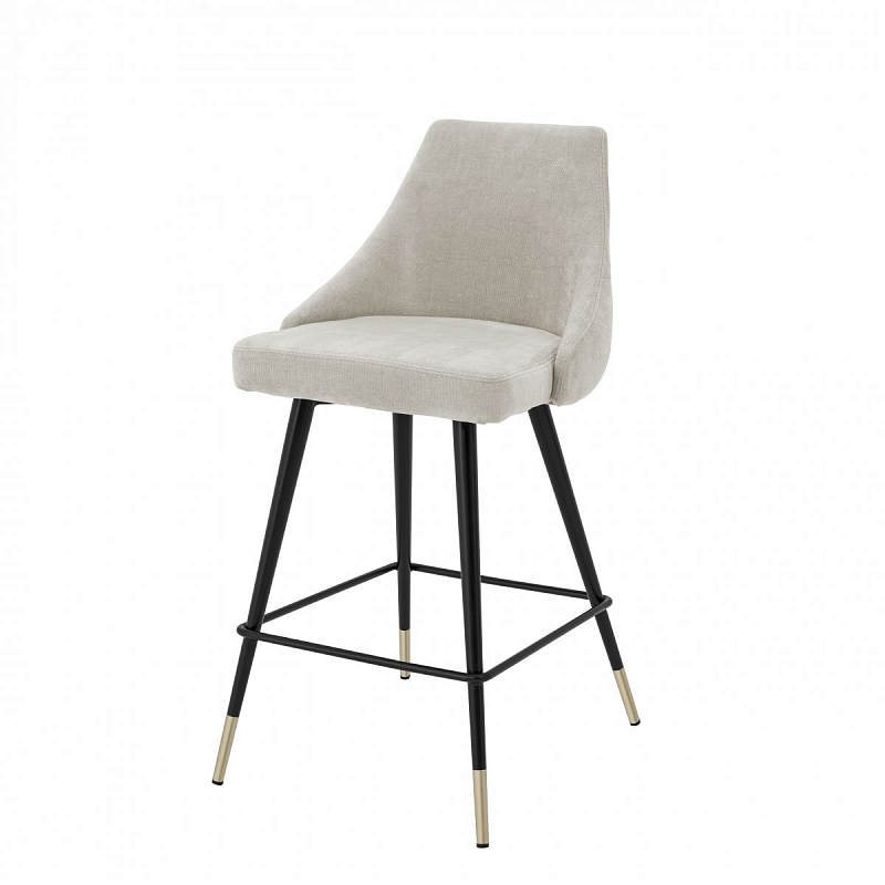 Полубарный стул Eichholtz Counter Stool Cedro Sand Бежево-серый Черный Латунь Полубарный стул Eichholtz Counter Stool Cedro Sand Бежево-серый Черный Латунь в Костроме | Loft Concept