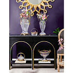 Чаша из прозрачного стекла с бронзовой подставкой и ручками Eden Garden варинант исполнения - 5 | Loft Concept в Костроме