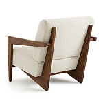 Кресло с обивкой из белого букле Armchair White Boucle варинант исполнения - 2 | Loft Concept в Костроме