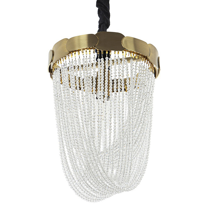 Подвесная люстра с хрустальными подвесками Riche Crystal Metal Chandelier 1 Латунь Прозрачный Подвесная люстра с хрустальными подвесками Riche Crystal Metal Chandelier 1 Латунь Прозрачный в Костроме | Loft Concept