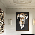 Люстра многоярусная с трубчатыми подвесками Dripping Crystals варинант исполнения - 4 | Loft Concept в Костроме