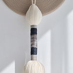 Аксессуар на стену диск из нитей Wall Decor White Thread Disc  варинант исполнения - 2 | Loft Concept в Костроме