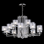 Люстра многоярусная с 15-ю цилиндрическими плафонами из стекла Laurent варинант исполнения - 2 | Loft Concept в Костроме