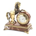 Часы настольные бронзовые с декором в виде коня Horse Stone Clock варинант исполнения - 2 | Loft Concept в Костроме