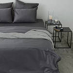 Постельное белье однотонное из сатина темно-серого цвета Eden Line варинант исполнения - 4 | Loft Concept в Костроме