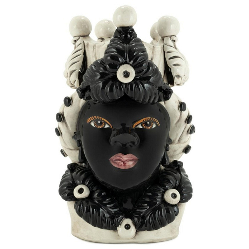 Ваза Vase Moro Lady Eve Black Черный Бежевый Ваза Vase Moro Lady Eve Black Черный Бежевый в Костроме | Loft Concept