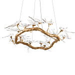 Люстра подвесная с прозрачными стеклянными птичками на ветвях Диаметр 100 см Serip Voa варинант исполнения - 8 | Loft Concept в Костроме