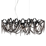 Люстра подвесная линейная с переплетенными металлическими лентами и цепочками Atlantis Chain варинант исполнения - 1 | Loft Concept в Костроме