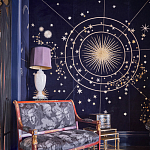 Обои с вышивкой ручной работы Cosmos Original colourway on velvet варинант исполнения - 1 | Loft Concept в Костроме