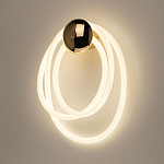 Бра с круглым золотистым основанием и белыми изогнутыми световыми линиями Luke Lampco Tracer Lamp варинант исполнения - 2 | Loft Concept в Костроме