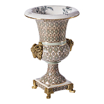 Ваза с овнами из фарфора с бронзовыми элементами Bronze Aries варинант исполнения - 2 | Loft Concept в Костроме