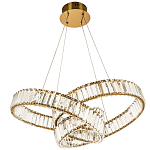 Подвесная люстра в виде изогнутых колец с хрустальным декором Ring Horizontal Oculus Gold Light Chandelier варинант исполнения - 2 | Loft Concept в Костроме