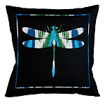 Подушка декоративная стрекоза сине-зеленая Ikat Pattern варинант исполнения - 1 | Loft Concept в Костроме