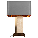 Настольная лампа с основанием из натурального камня c серым прямоугольным абажуром Lapis Tiburtinus варинант исполнения - 3 | Loft Concept в Костроме