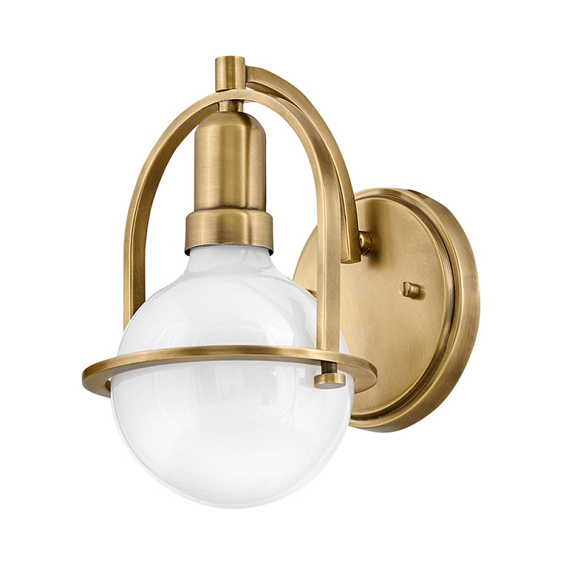 Бра с шарообразной белой лампой и декоративной рамкой Hinkley Латунь в Костроме | Loft Concept 