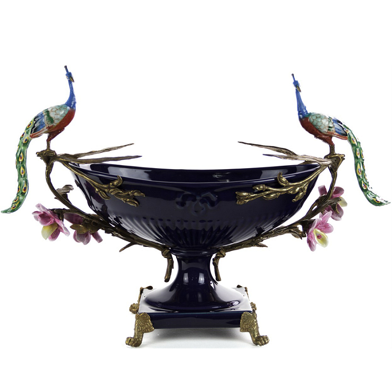 Чаша Deep Blue Peacock Bowl Сапфирово-синий Бронза Мульти Чаша Deep Blue Peacock Bowl Сапфирово-синий Бронза Мульти в Костроме | Loft Concept