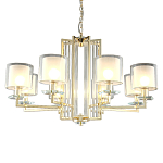 Люстра с 8-ю цилиндрическими плафонами из стекла Laurent варинант исполнения - 1 | Loft Concept в Костроме